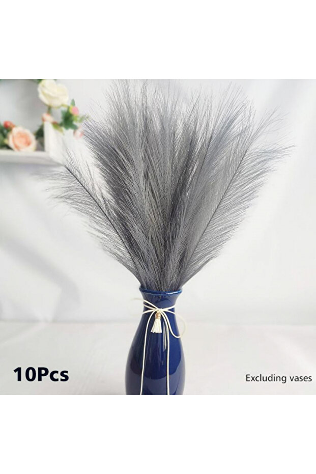 Gray artificial pampas grass - 1