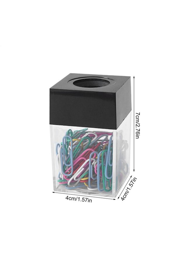 Black NEW Paper Clip Holder Clips Dispenser Desk Magnetic Absorption Box Paperclip Holder Stationery