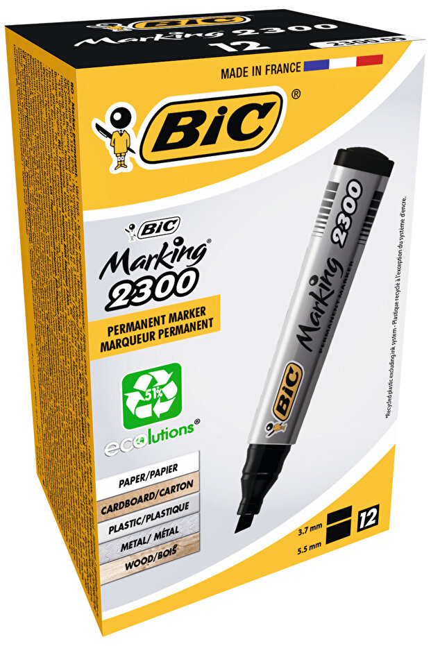 Permanent Marker Black Chisel Tip 2300 - 3