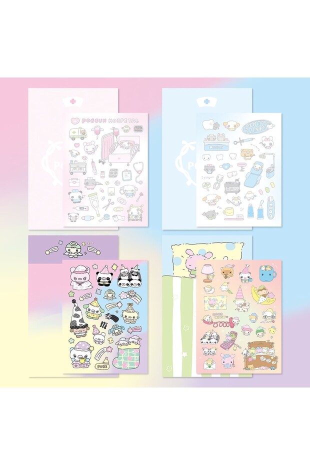ALL 4Pcs 1/4Pcs Korean Pobe Sticker Series 2 Cute Cartoon Alternatives for Girls' Instagram Glue Sti