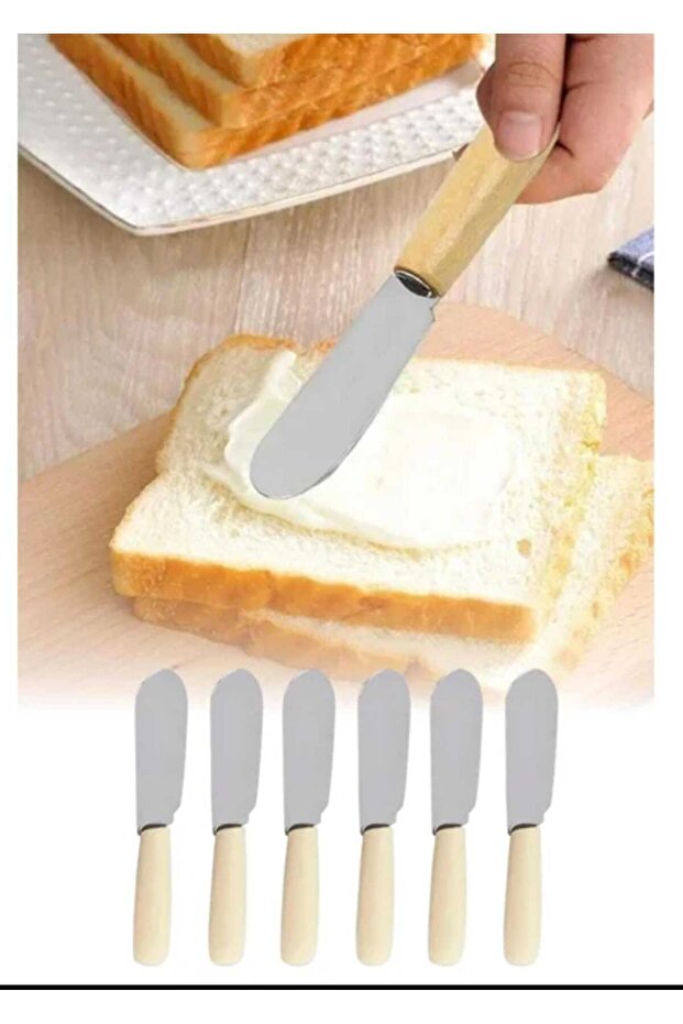6-Piece Wooden Handle Mini Jam And Butter Knife Wooden Handle Spatula Set Breakfast Knife