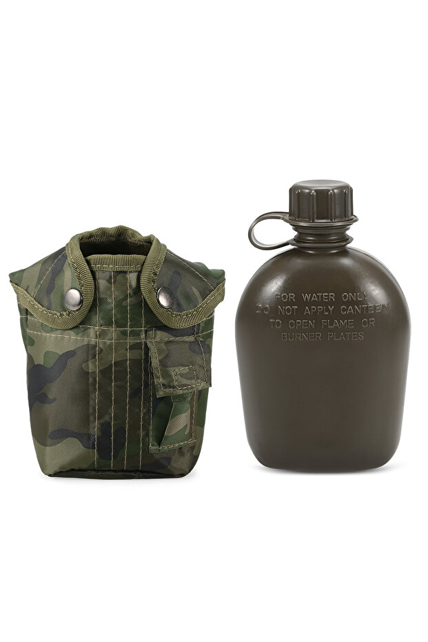 1pcs Hiking Backpacking Survival Water Bottle Kettle 1L Outdoor Canteen Bottle Camping with C...