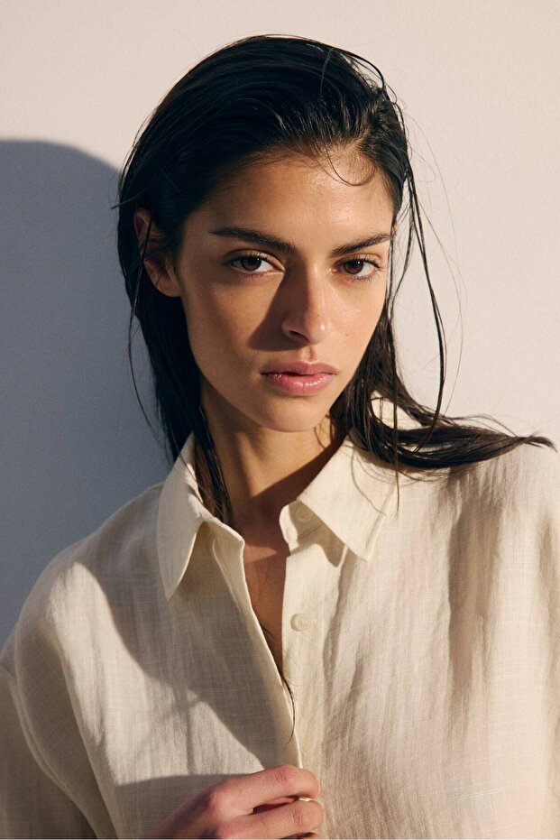 Nakış İşlemeli Plaj Gömleği - 2