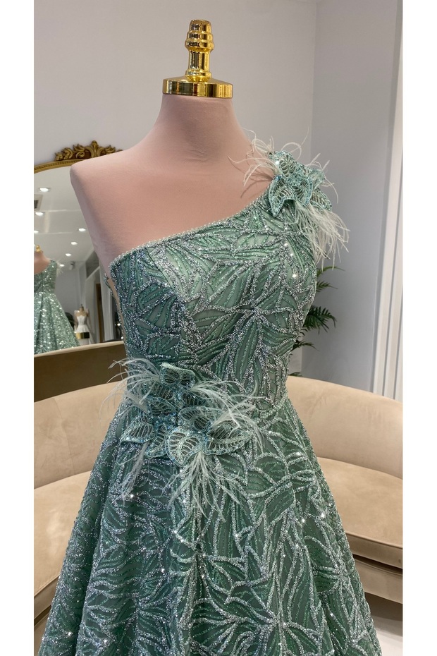 FULL İŞLEME ABİYE ELBİSE - 4