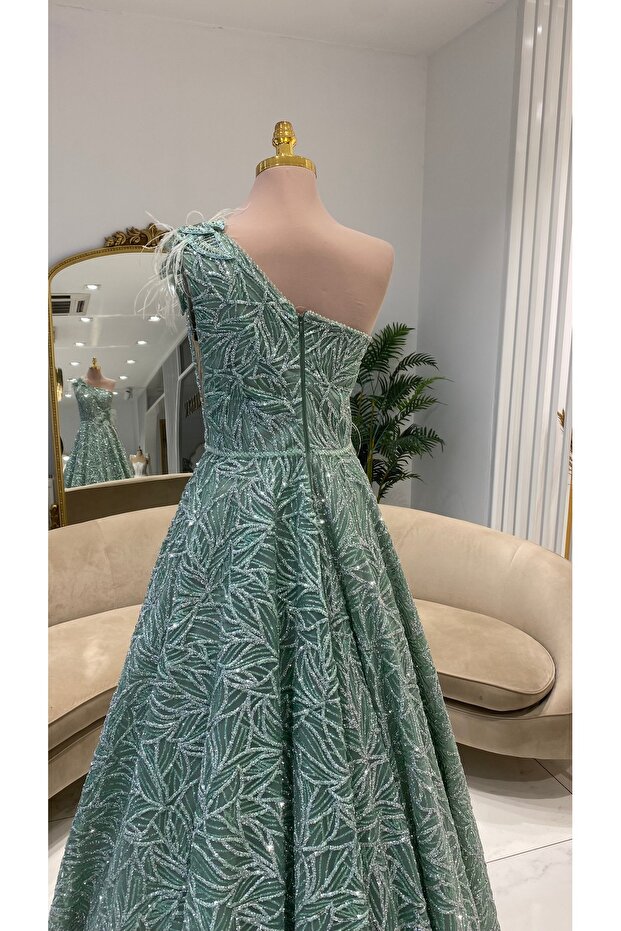 FULL İŞLEME ABİYE ELBİSE - 7