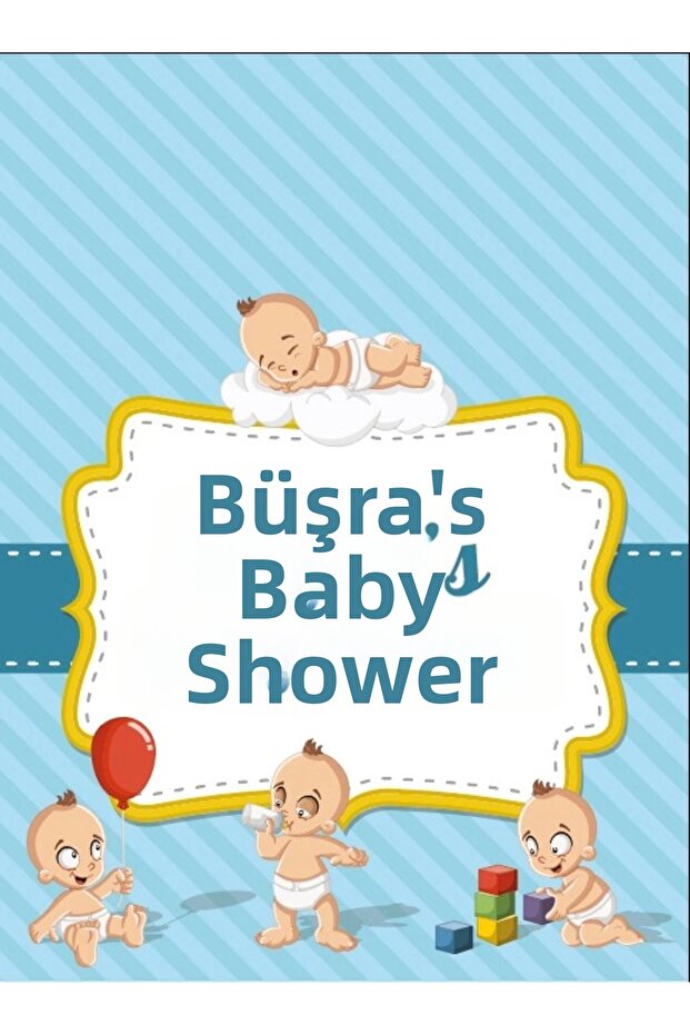 Blue Baby Themed Baby Shower Banner 50X70 cm