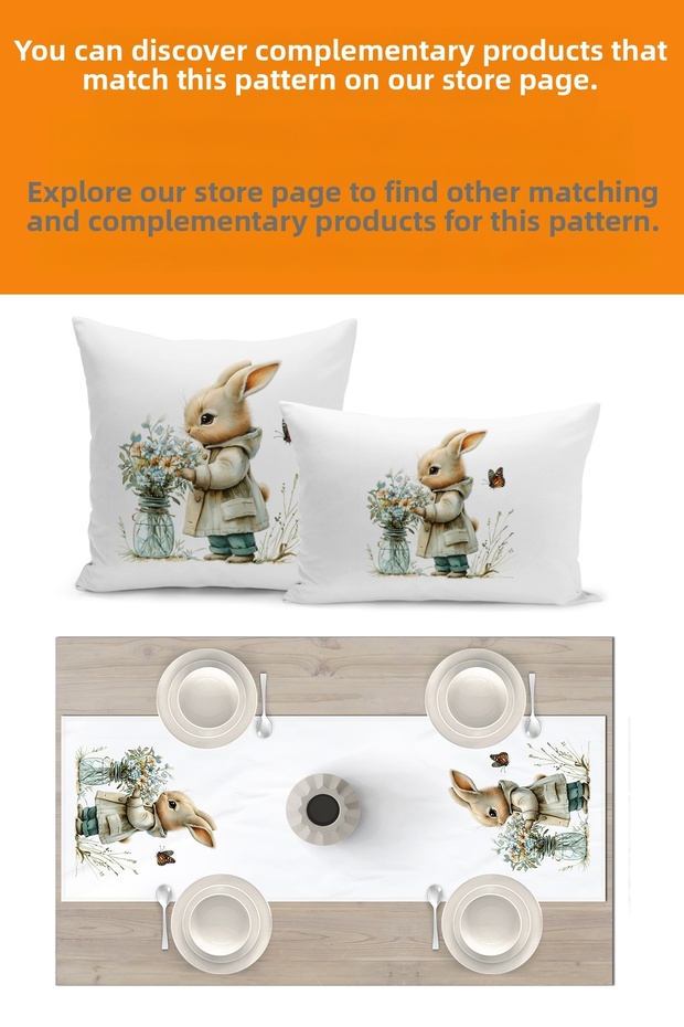 Spring Series 140X40 cm Digital Printed Runner (Spring Easter Easter) - 3