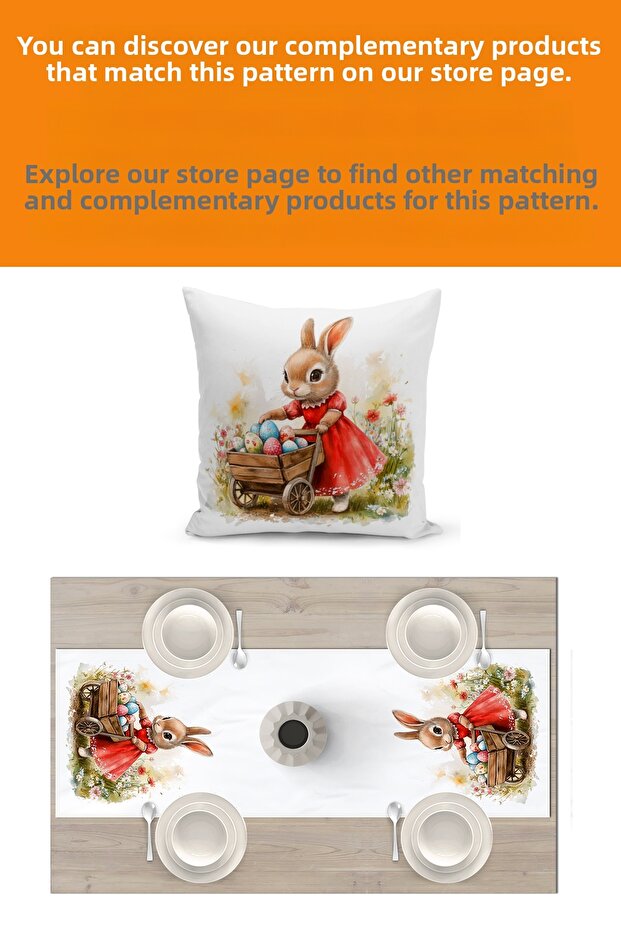 Spring Series 140X40 cm Digital Printed Runner (Spring Easter Easter) - 3