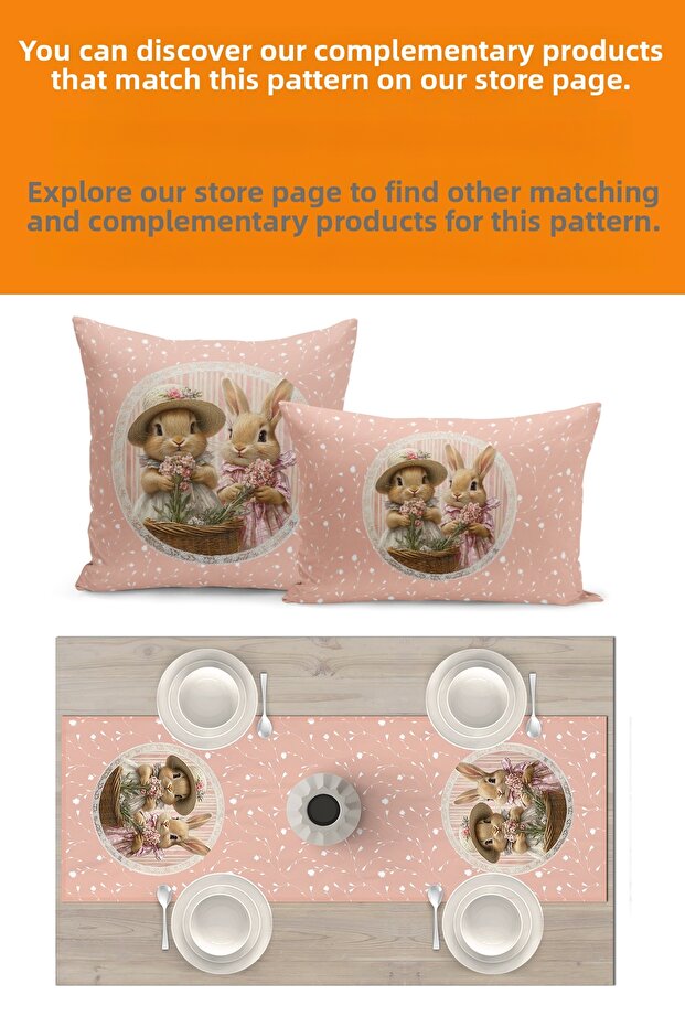 Spring Series 140X40 cm Digital Printed Runner (Spring Easter Easter) - 3