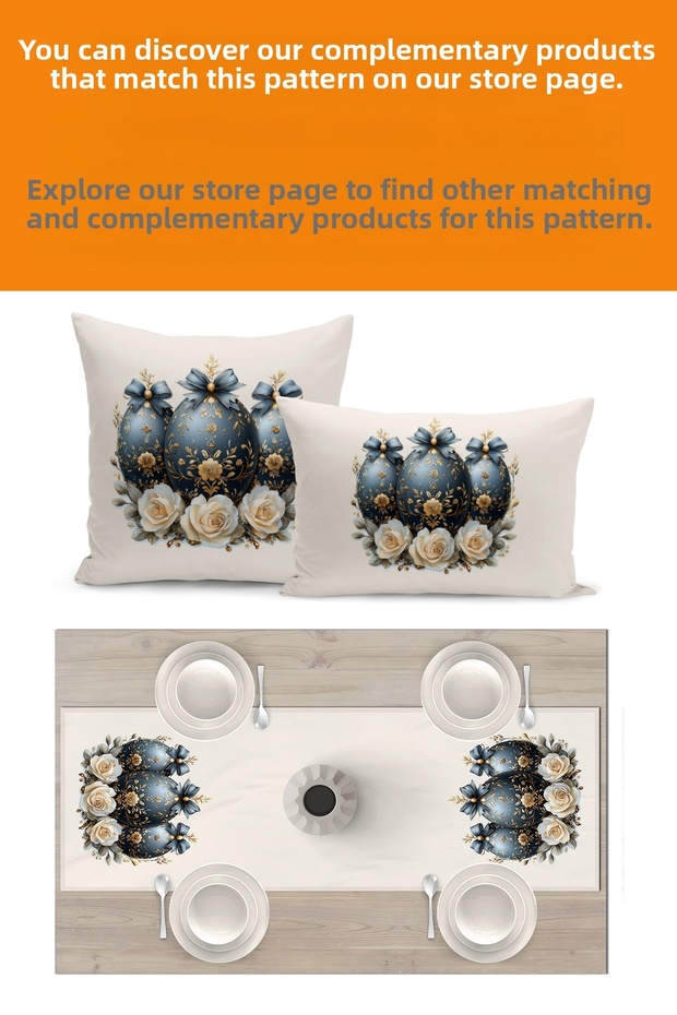 Spring Series 140X40 cm Digital Printed Runner (Spring Easter Easter) - 3