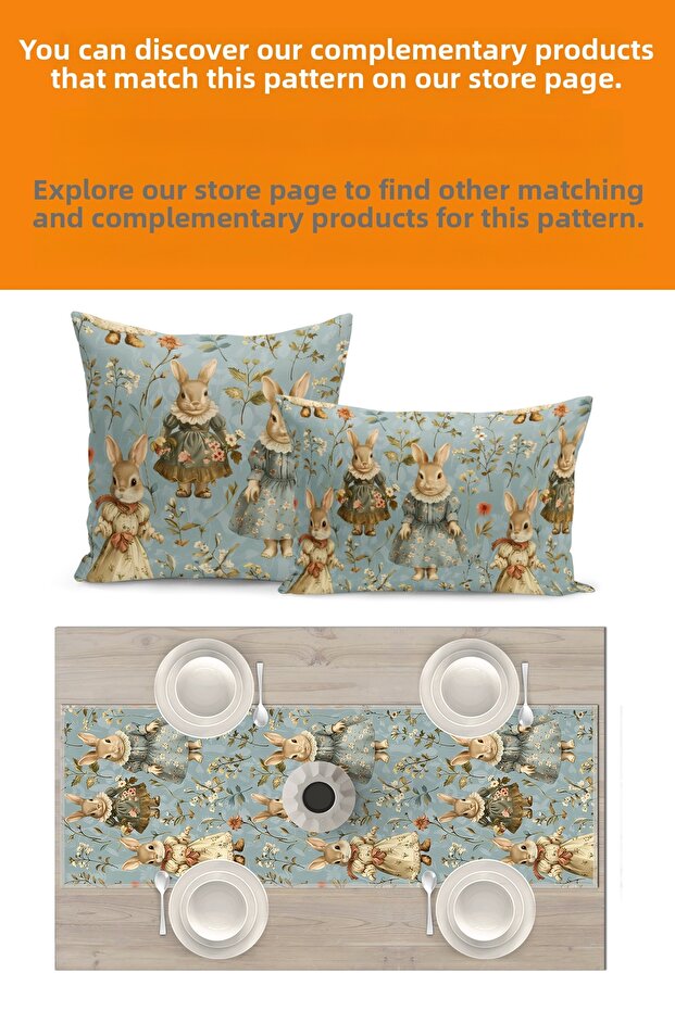 Spring Series 140X40 cm Digital Printed Runner (Spring Easter Easter) - 3