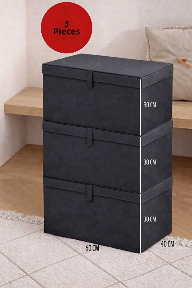 3 قطع من صناديق الملابس متعددة الأغراض بحجم كبير جدًا - 1