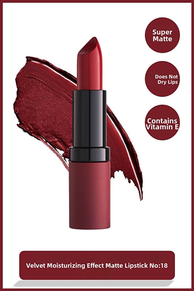 Velvet Matte Lipstick No:18 Real Red - Mat Ruj