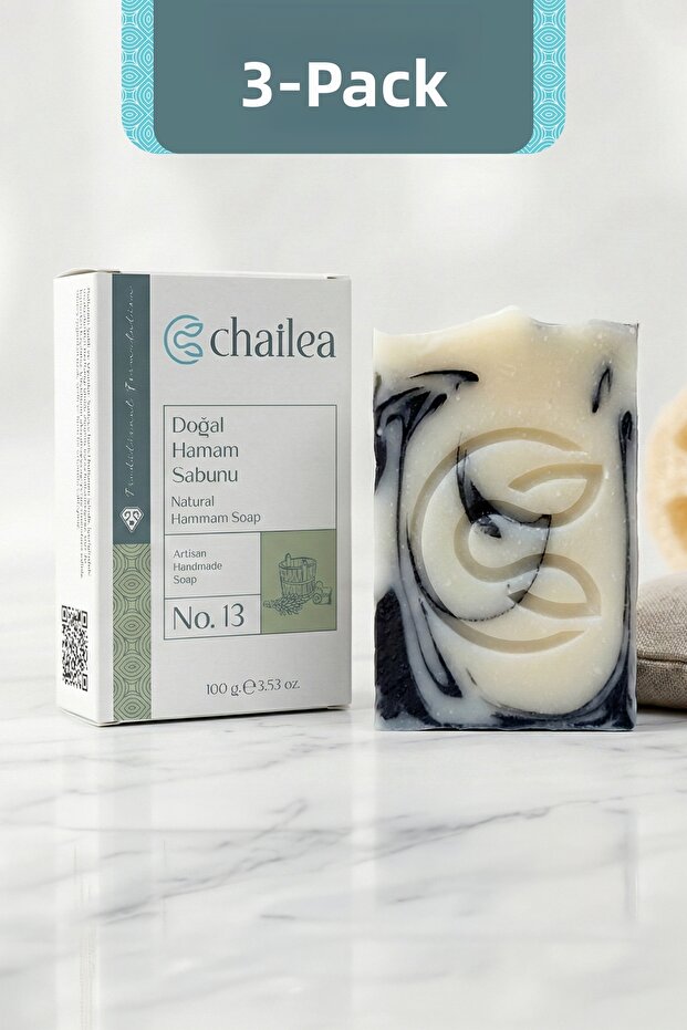 Natural Handmade Bath Soap — Normal-Oily Skin, Lots of Foam, Set of 3, 3 × 100 g