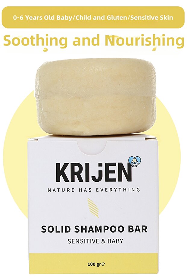 Sensitive Skin & Baby Solid Shampoo | Gluten Free - Calendula Oil & Chamomile Extract & Olive Oil