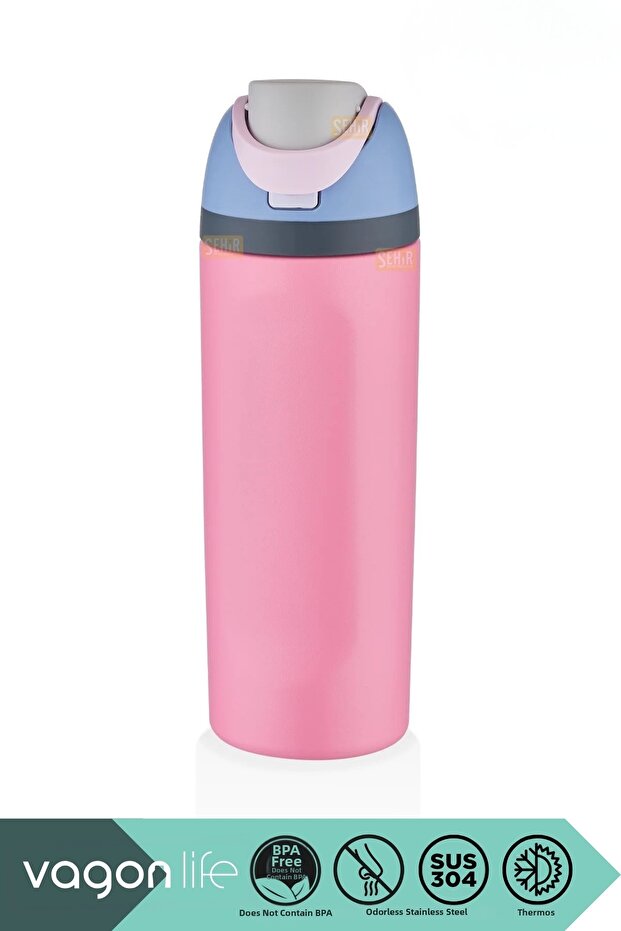 600ml New Collection Stainless Steel Thermos With/Without Straw, 6 Hours Hot/Cold, with Hand Strap