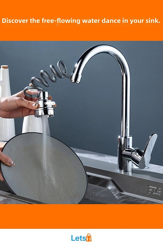 رأس صنبور من الفولاذ المقاوم للصدأ بثلاث وظائف مع خرطوم قابل للتمديد - 2