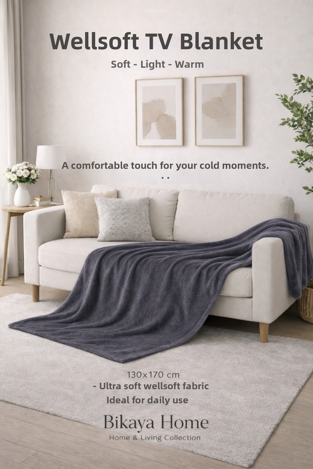 Wellsoft 130X170 cm Tv Blanket | Soft-Textured | Lightweight and Warm | Armchair & Sofa Cover