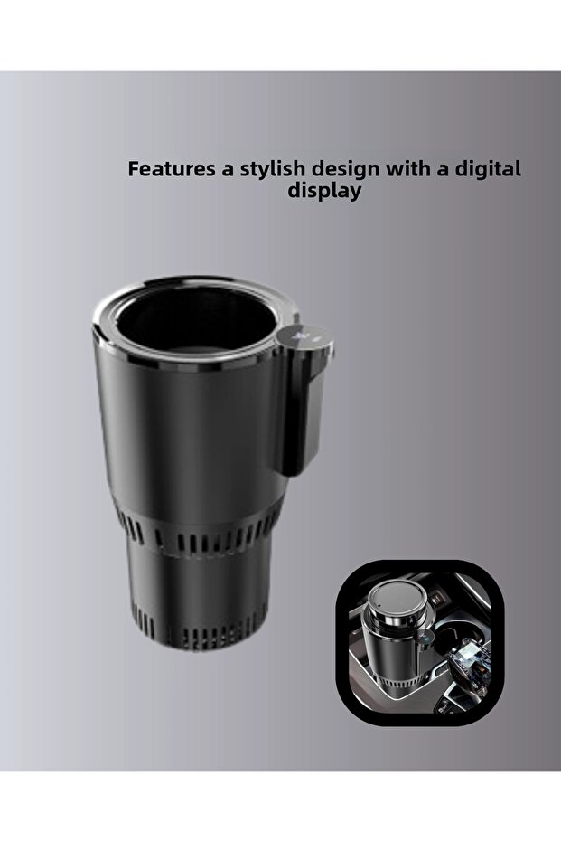 Car Cup Holder with Heating and Cooling Features, Smart New Generation with Cigarette Lighter Port