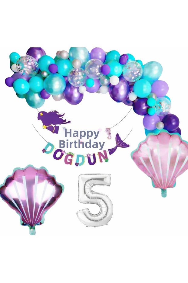Mermaid 5-Year-Old Birthday Party Concept with Mussel Foil