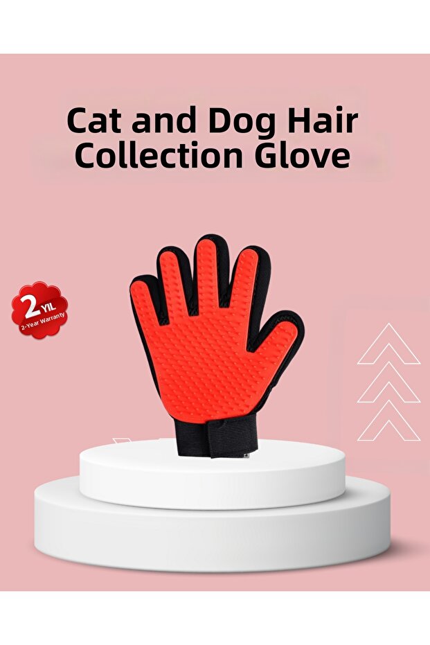 Anti-shedding glove for pets - with soft silicone tips for massaging and cleaning