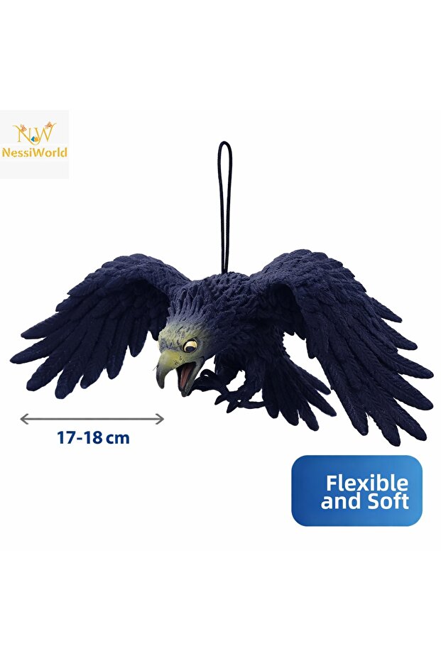 Hangable Latex Eagle Decor Ornament Black 17-18 cm