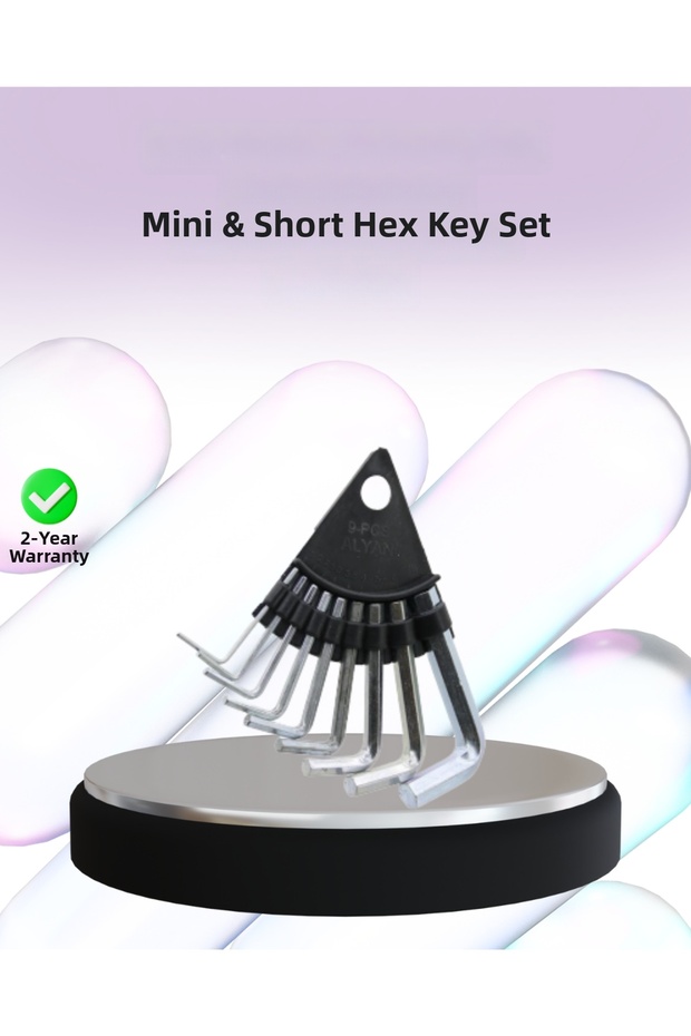 9 Piece Allen Key Set with Different Metric Sizes Practical for Carrying