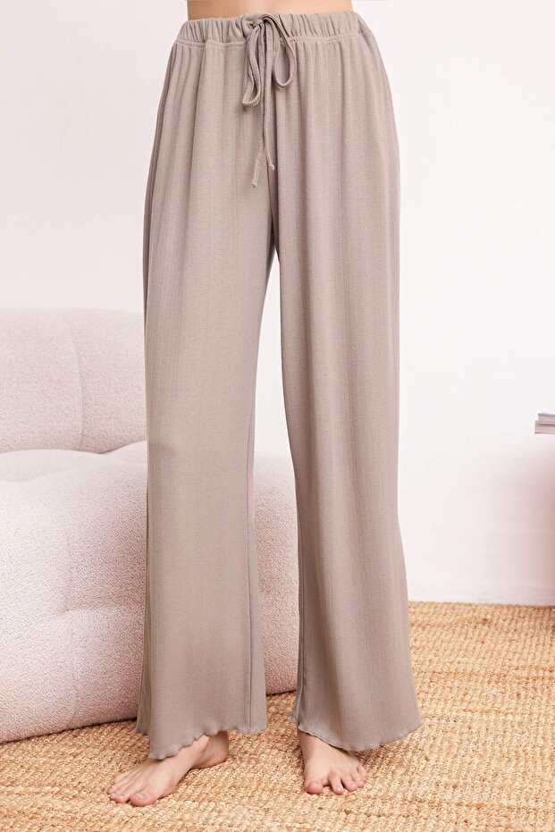 Vizon Baby Overloklu Yumuşak Tuşe Fitilli/Pointel Örme Pijama Takımı THMSS26PT00166 - 4