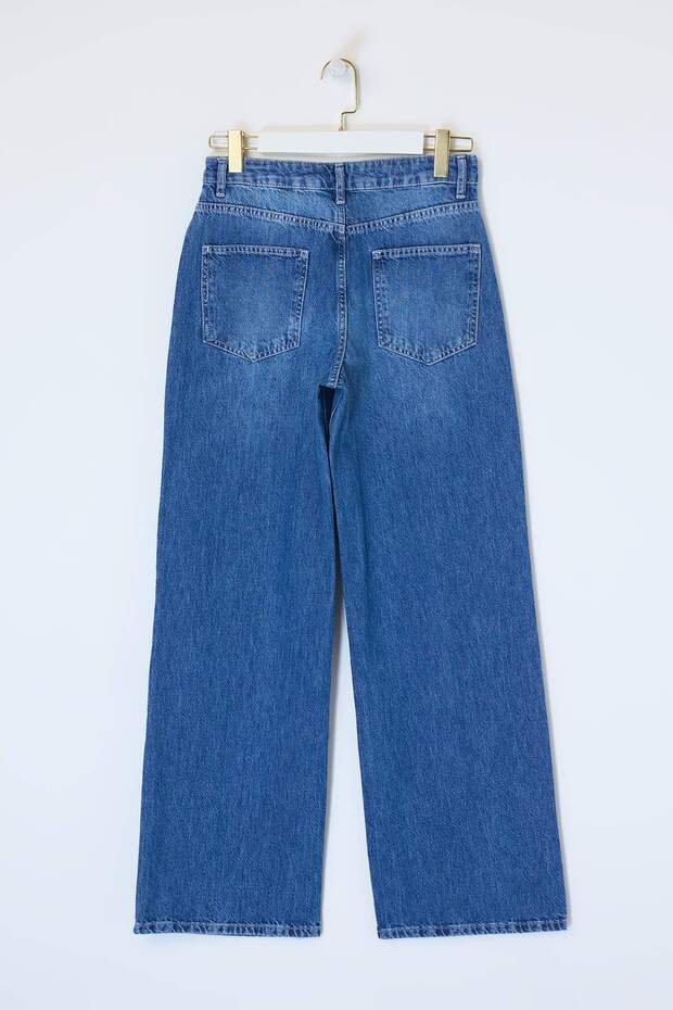 Mavi More Sustainable DÖKÜMLÜ Normal Bel %100 Pamuk Uzun Boy Wide Leg Jeans TWOSS26JE00135 - 8