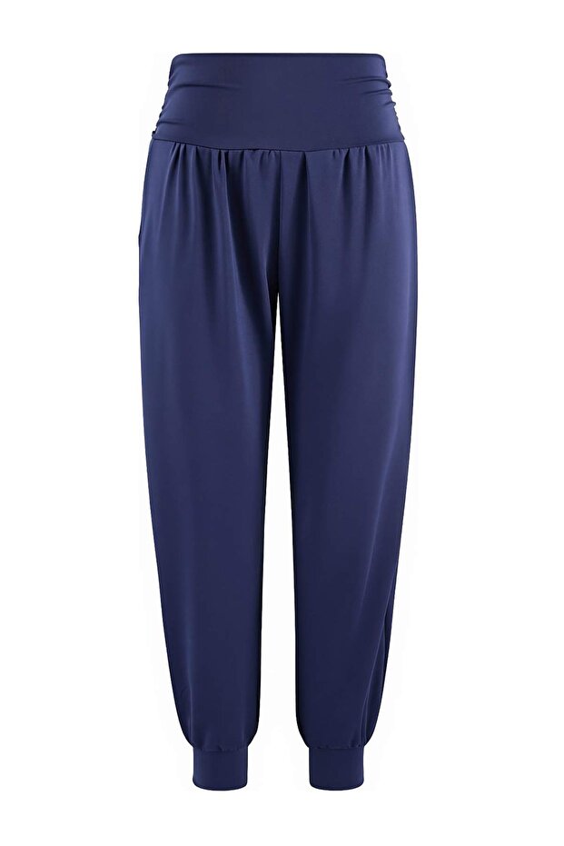 Lacivert Dalgıç/Scuba Kumaş Spor Örme Yoga Pantolonu/Eşofman Altı THMSS26EA00008 - 6