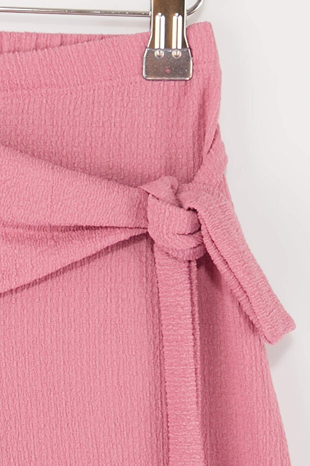 Pembe Kız Çocuk Bürümcük Düz Örme Alt - Üst Takım TKDSS26AU00016 - 6