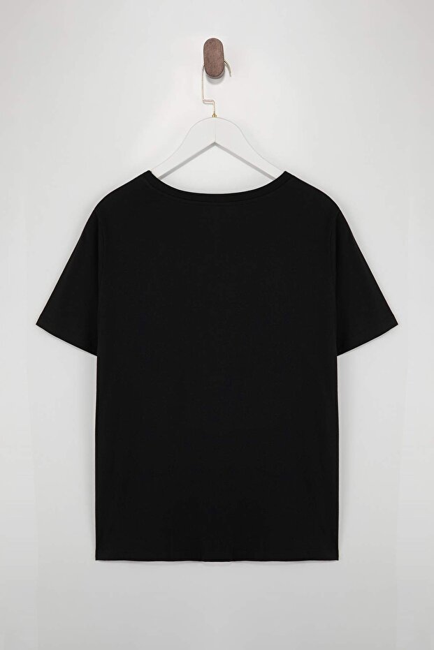Beyaz-Gri-Lacivert 3'lü Paket Büyük Beden T-shirt TBBSS25BF00071 - 11