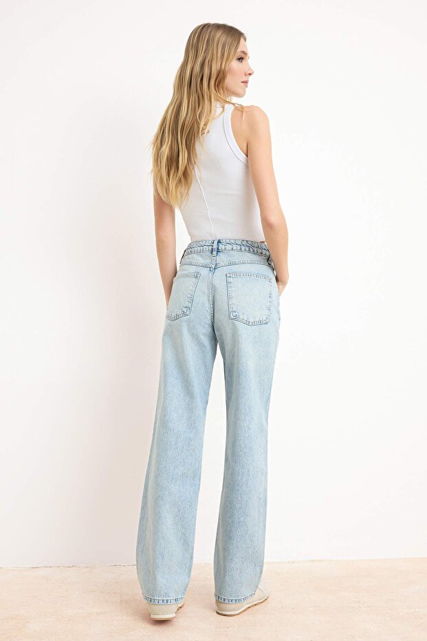 Mavi More Sustainable Yüksek Bel Straight/Düz Kesim %100 PamukluJeans TWOSS26JE00177 - 4