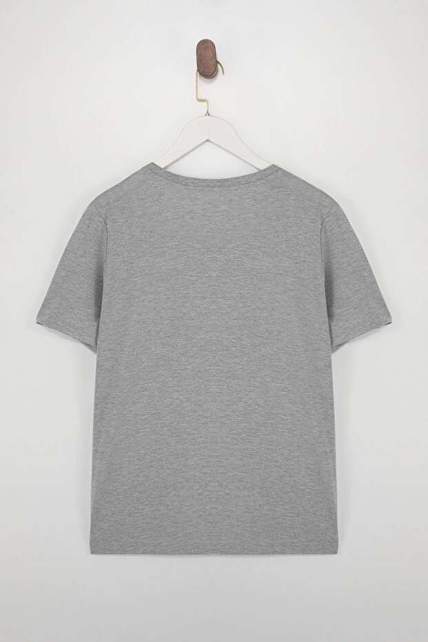 Beyaz-Gri-Lacivert 3'lü Paket Büyük Beden T-shirt TBBSS25BF00071 - 9