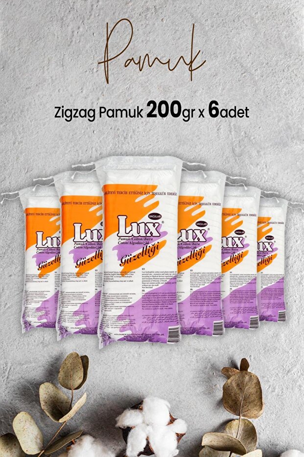 LUX Zigzag Pamuk 200 gr x 6 Adet