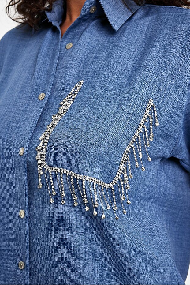 Taş İşlemeli Gömlek - 5