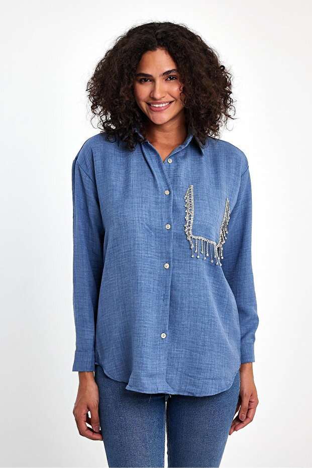 Taş İşlemeli Gömlek - 1