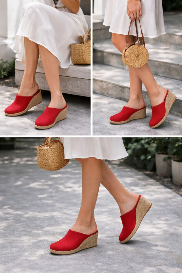 Women's Closed Toe Espadrille – Wedge Heel & Linen Slippers Model