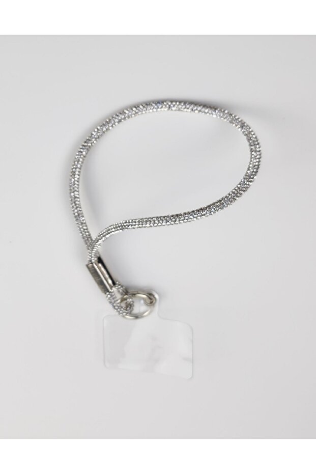 Women's Rinbw Crystal Stone Silver Phone Wrist Strap, Keychain and Charm