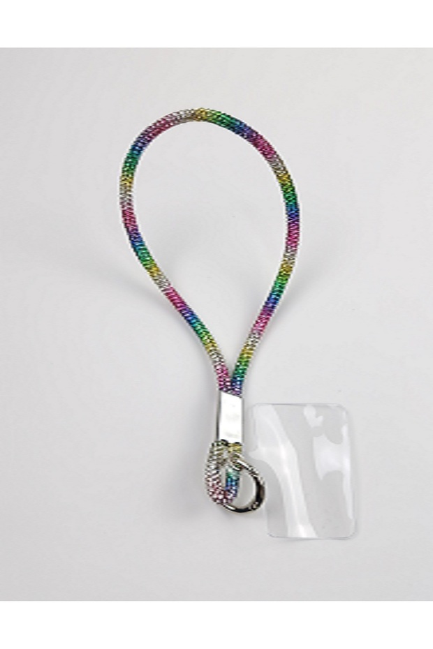 Women's Rinbw Crystal Stone Rainbow Phone Wrist Strap, Keychain and Charm