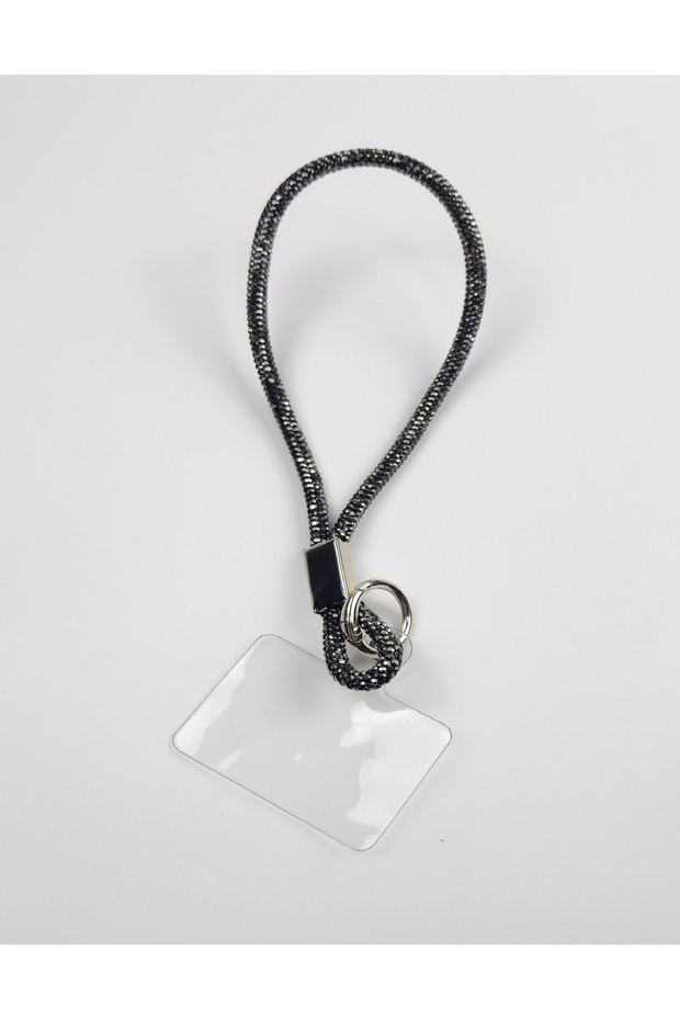Women's Rinbw Crystal Stone Anthracite Phone Wrist Strap, Keychain and Charm