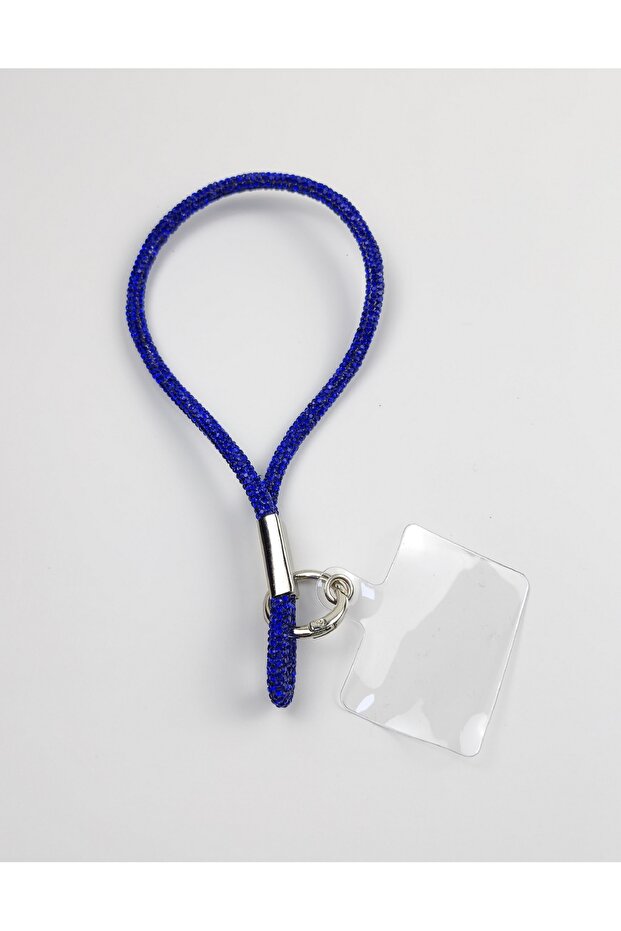 Women's Rinbw Crystal Stone Parliament Blue Phone Wrist Strap, Keychain, and Charm