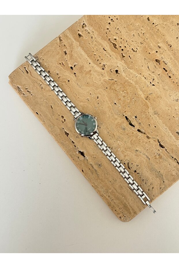 Raven Silver Green Watch