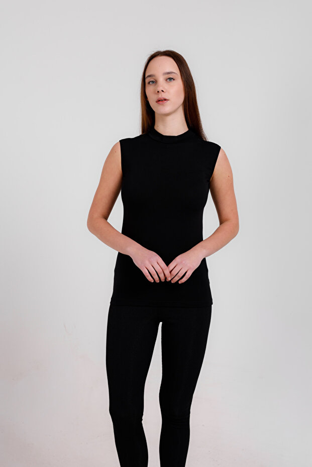 Giysem Zero Sleeve Half Turtleneck Lycra Viscose Badi