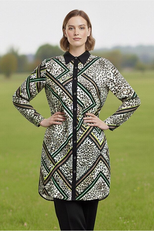 Plus Size Patterned Tunic 20407 - 1