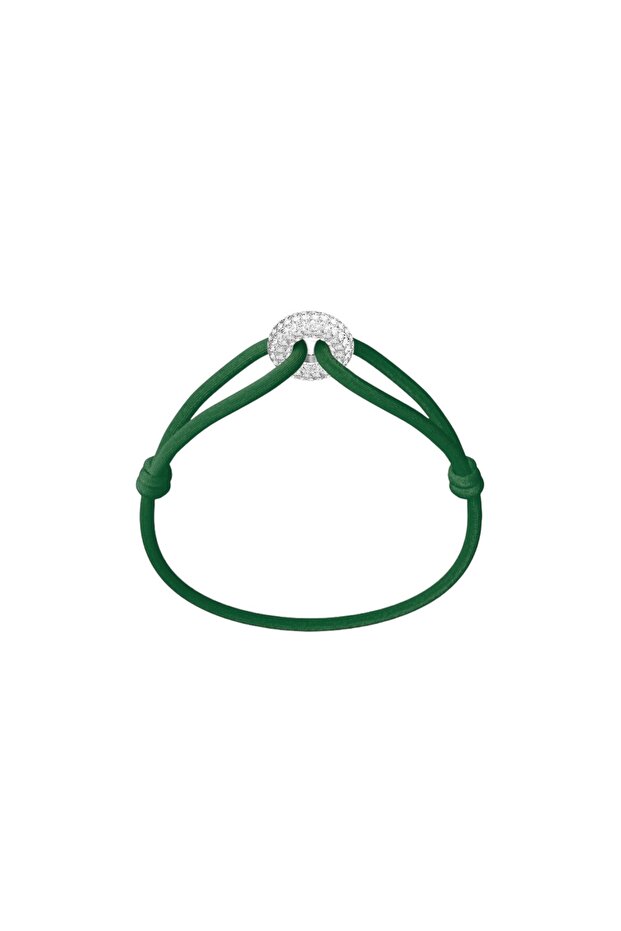 Silver Soho Pavé Cord Bracelet