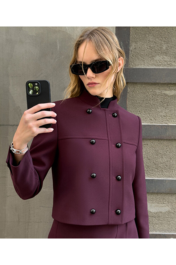 Kontrast düğmeli ceket - 1