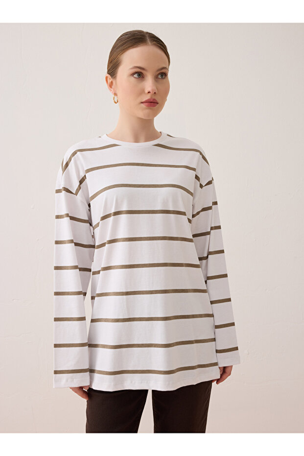 تونيك أساسي مخطط - إكرو - مخطط بلون المنك - - 7