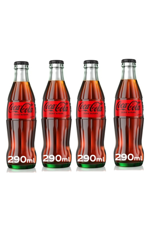 Zero Sugar Diet Formula Carbonated Soda Pop Dark Cola Glass (4 x 290ml)