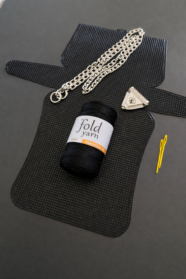 Canvas Bag Black No.6 Black 45X21Cm Canvas - Polyester Macrame No.6 Plastic Canvas Bag Set